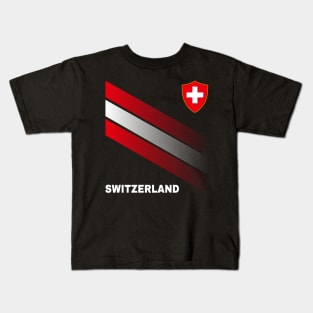 Vintage Switzerland Sunflower Flag Switzerland Soccer Lover Kids T-Shirt